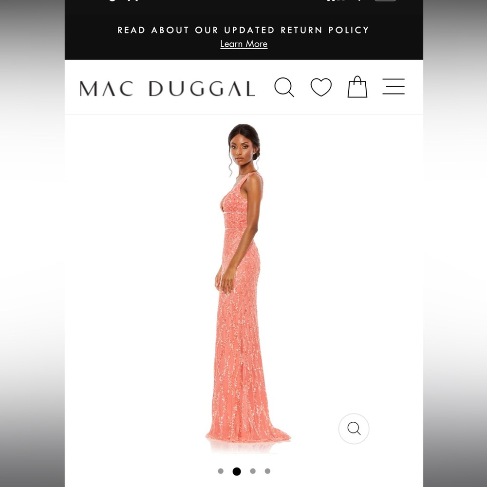 NWT Mac duggal dress size 12. Beautiful beading and coral color - Picture 3 of 11